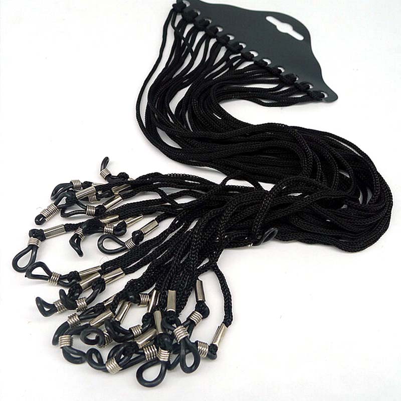 Sunglass Retainer Cord - 12개 세트 블랙 나일론 코드 안경