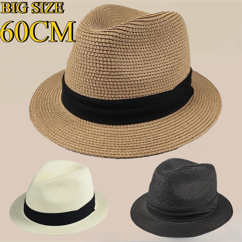 Bucket Hat Straw - 새로운 빅 사이즈 좁은 챙 4cm