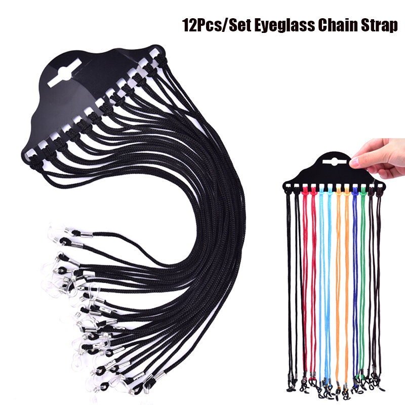 Sunglass Retainer Cord - 12개/세트 멀티컬러 선글라스 끈 안경줄 독서용
