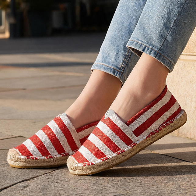 Espadrille Slip On - 여름 가을 여성 캔버스 신발 통기성
