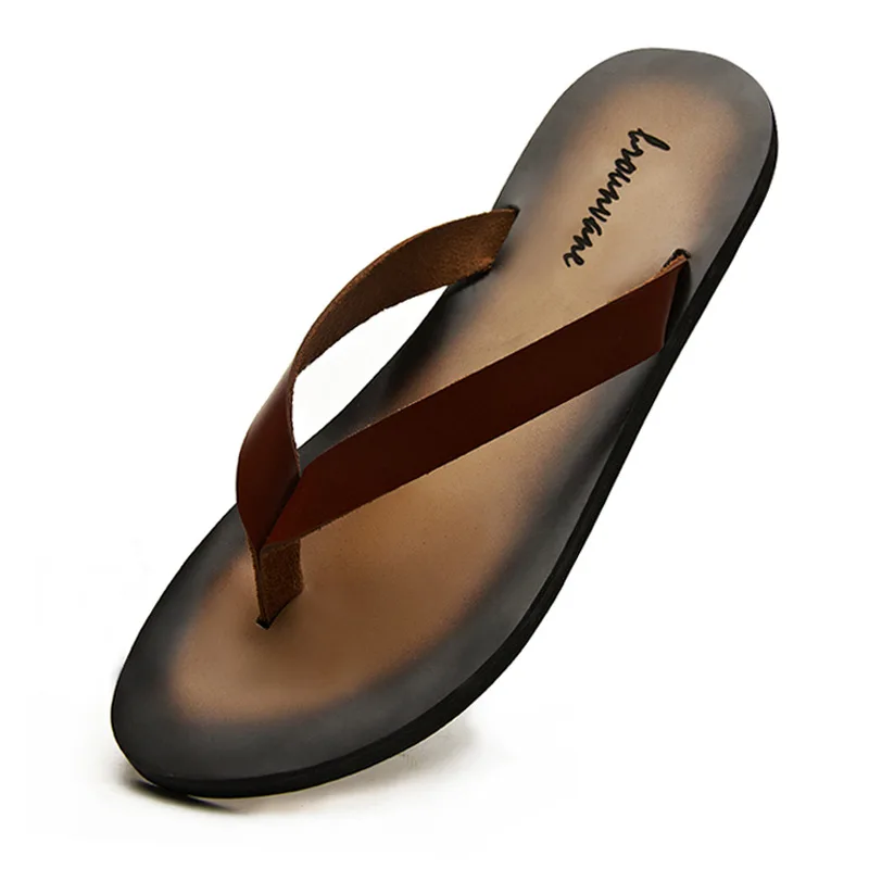 Flip Flop Leather Men - 클래식 천연 가죽 남성 슬리퍼 2026