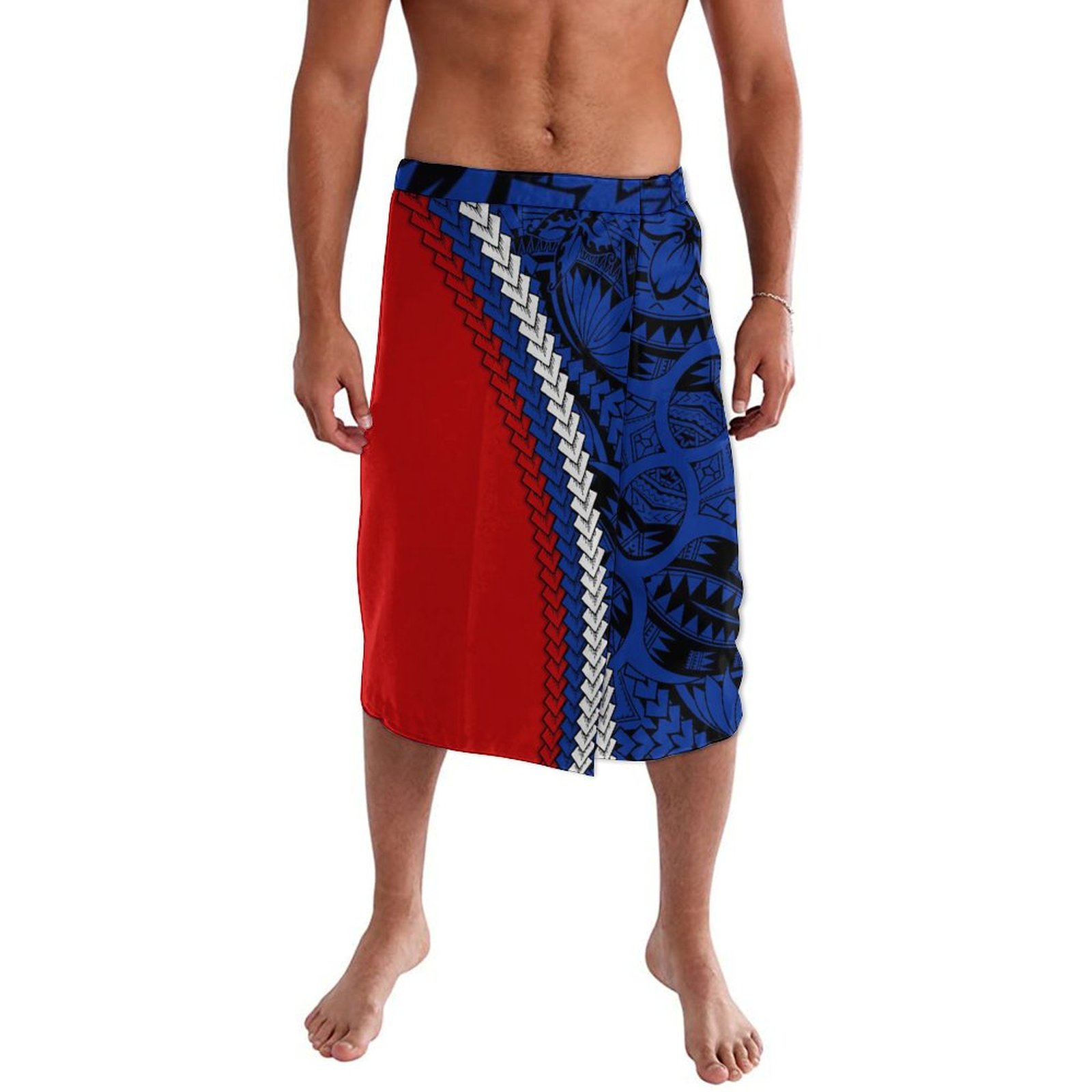 Sarong Men Wrap - 하와이안 남성용 비치 랩 원피스, 피지