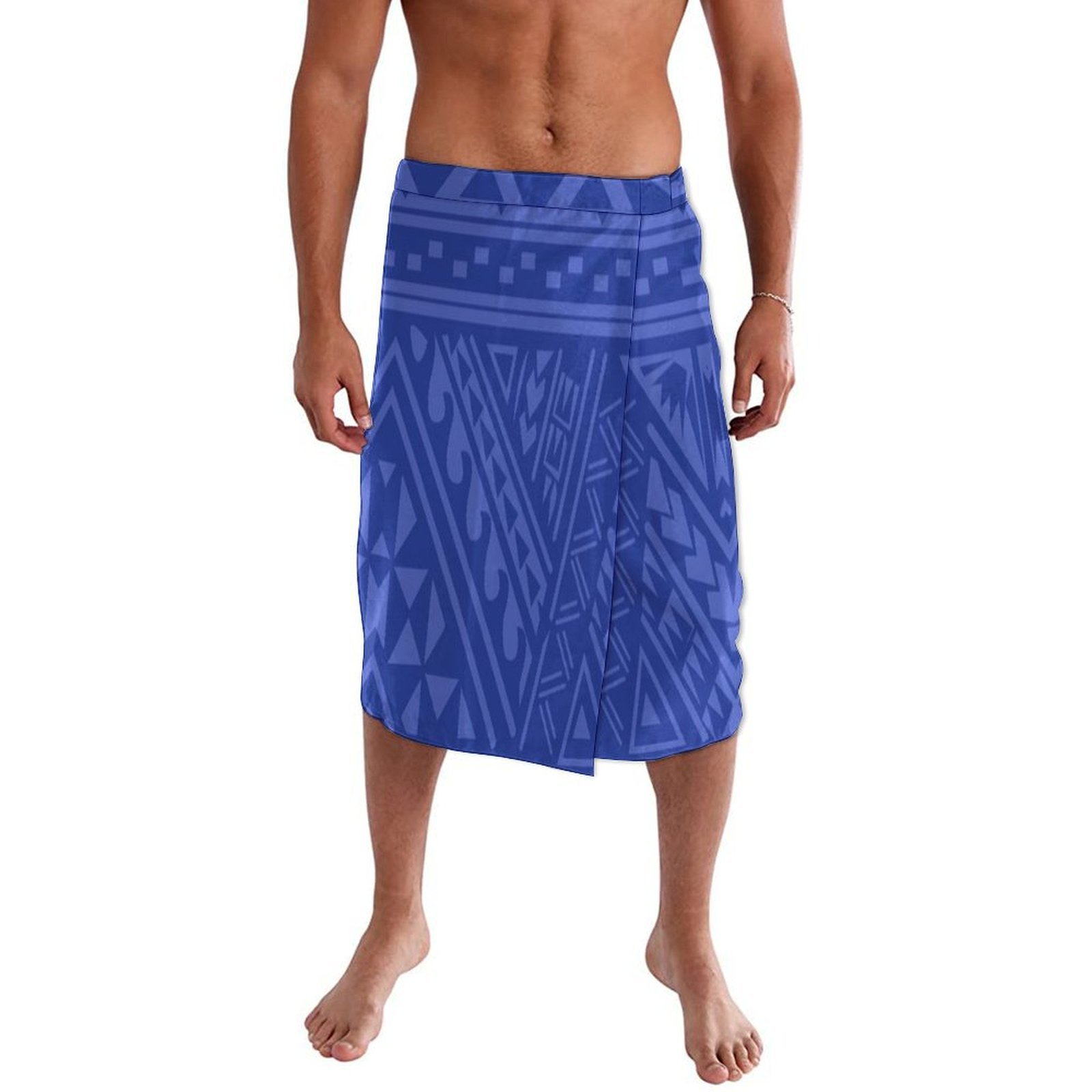 Sarong Men Wrap - 하와이 아일랜드 맞춤형 남성용 소프트 블루