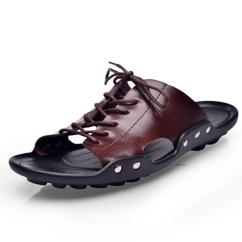 여름 조수 남성 슬리퍼 영국 패션 남성 샌들 정품 소가 - Flip Flop Leather Men 리뷰 및 가격