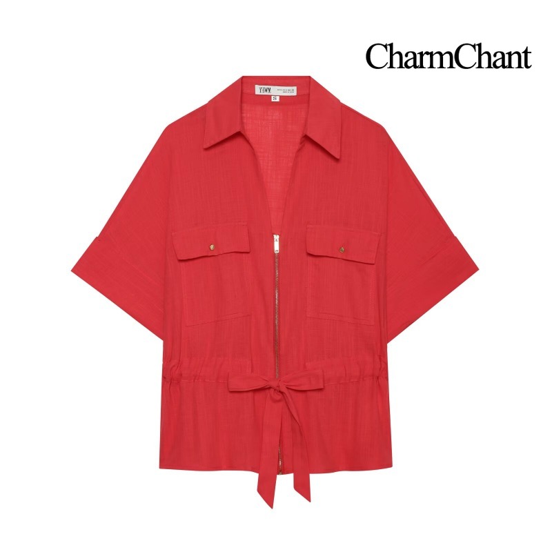 CHARMCHANT 여성용 솔리드 리넨 블렌드 투피스  - Short Linen Drawstring 리뷰 및 가격