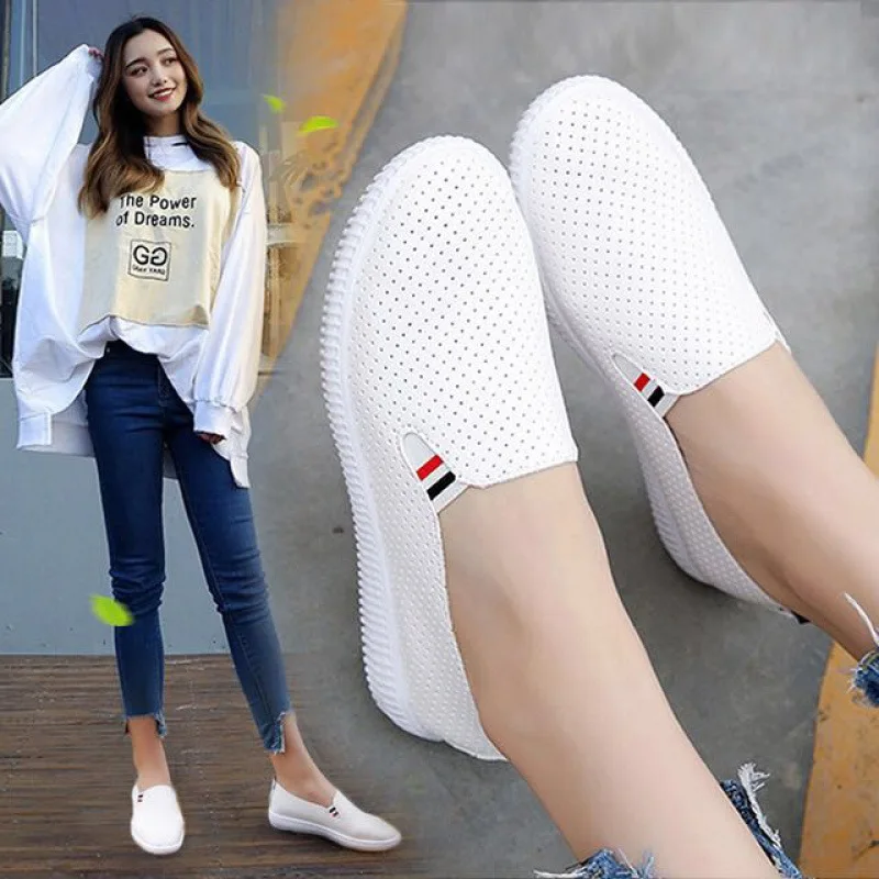 여성 운동화 화이트 플랫 컷 아웃 여성 로퍼 Pu 가죽 - Espadrille Slip On 리뷰 및 가격
