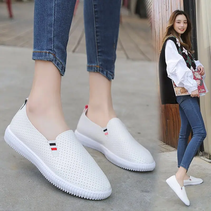 여성 운동화 화이트 플랫 컷 아웃 여성 로퍼 Pu 가죽 - Espadrille Slip On 리뷰 및 가격
