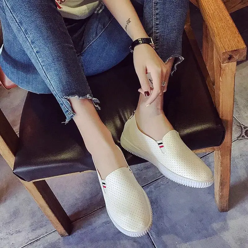 여성 운동화 화이트 플랫 컷 아웃 여성 로퍼 Pu 가죽 - Espadrille Slip On 리뷰 및 가격