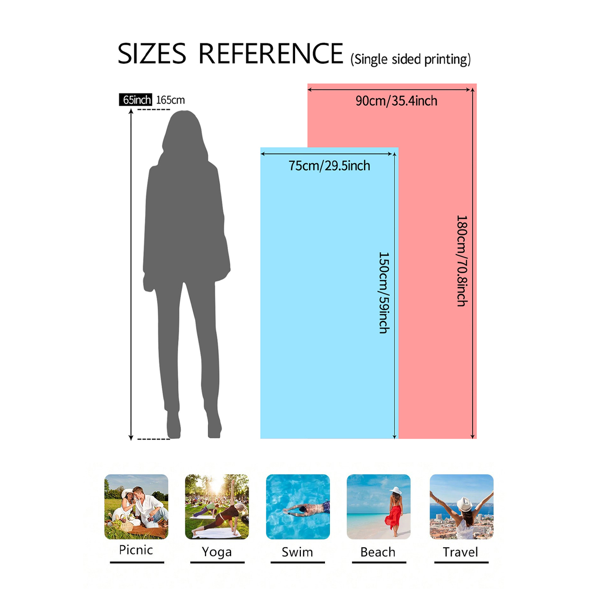 1pc 보헤미안 대형 비치 타월, 줄무늬 꽃 사랑 인쇄 - Beach Towel Large 리뷰 및 가격
