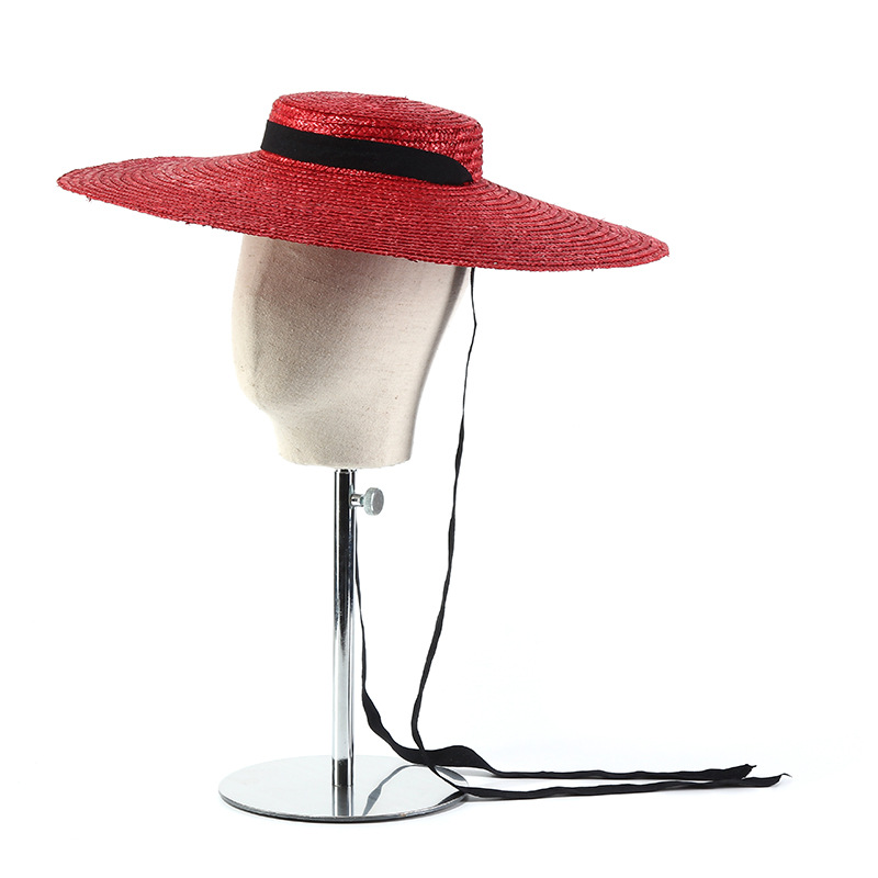 15cm 와이드 브림 밀짚 모자 여성용 플랫 탑 여름  - Bucket Hat Straw 리뷰 및 가격