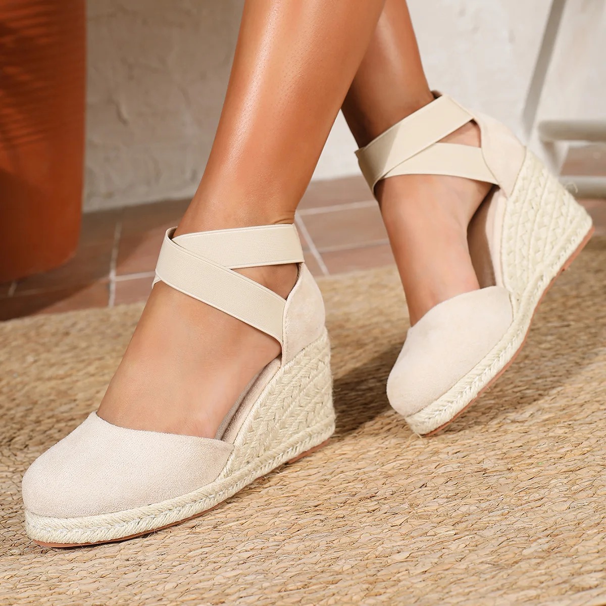 커버 토 여성용 에스파드리유 웨지 샌들 발목 스트랩 여 - Espadrille Slip On 리뷰 및 가격