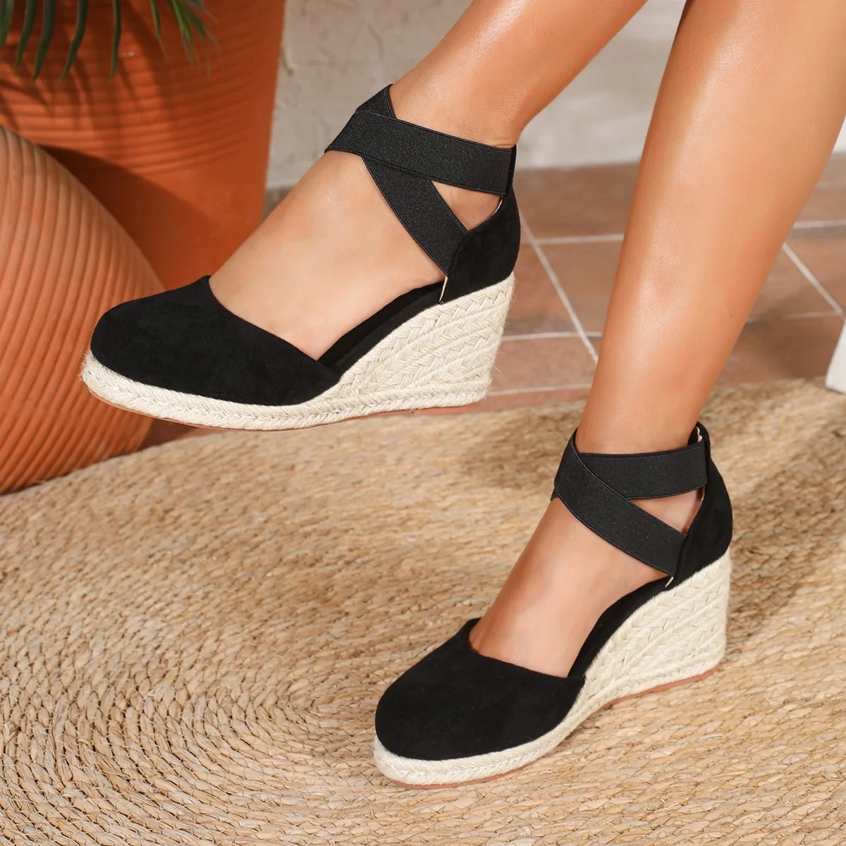 커버 토 여성용 에스파드리유 웨지 샌들 발목 스트랩 여 - Espadrille Slip On 리뷰 및 가격