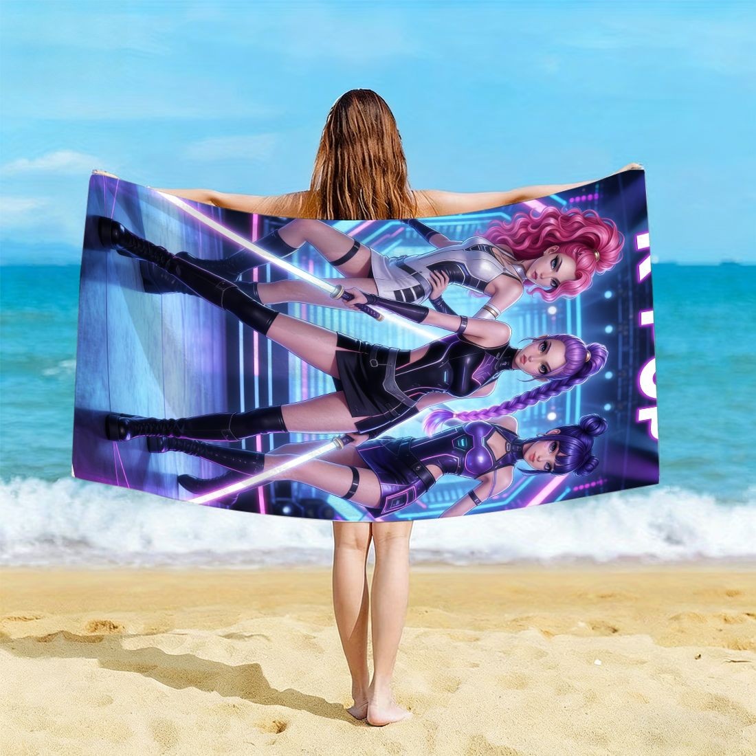 K-Pop 아이돌 프린트 대형 비치 타월 빠른 건조 모 - Beach Towel Large 리뷰 및 가격