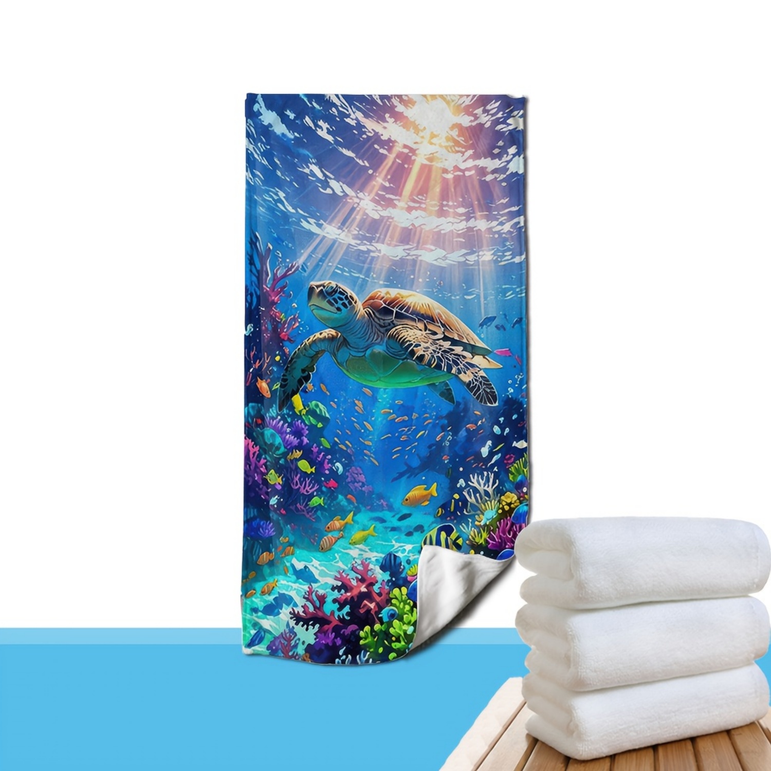1개 대형 빠른 건조 비치 타월 - 열대 바다 테마 - - Beach Towel Large 리뷰 및 가격