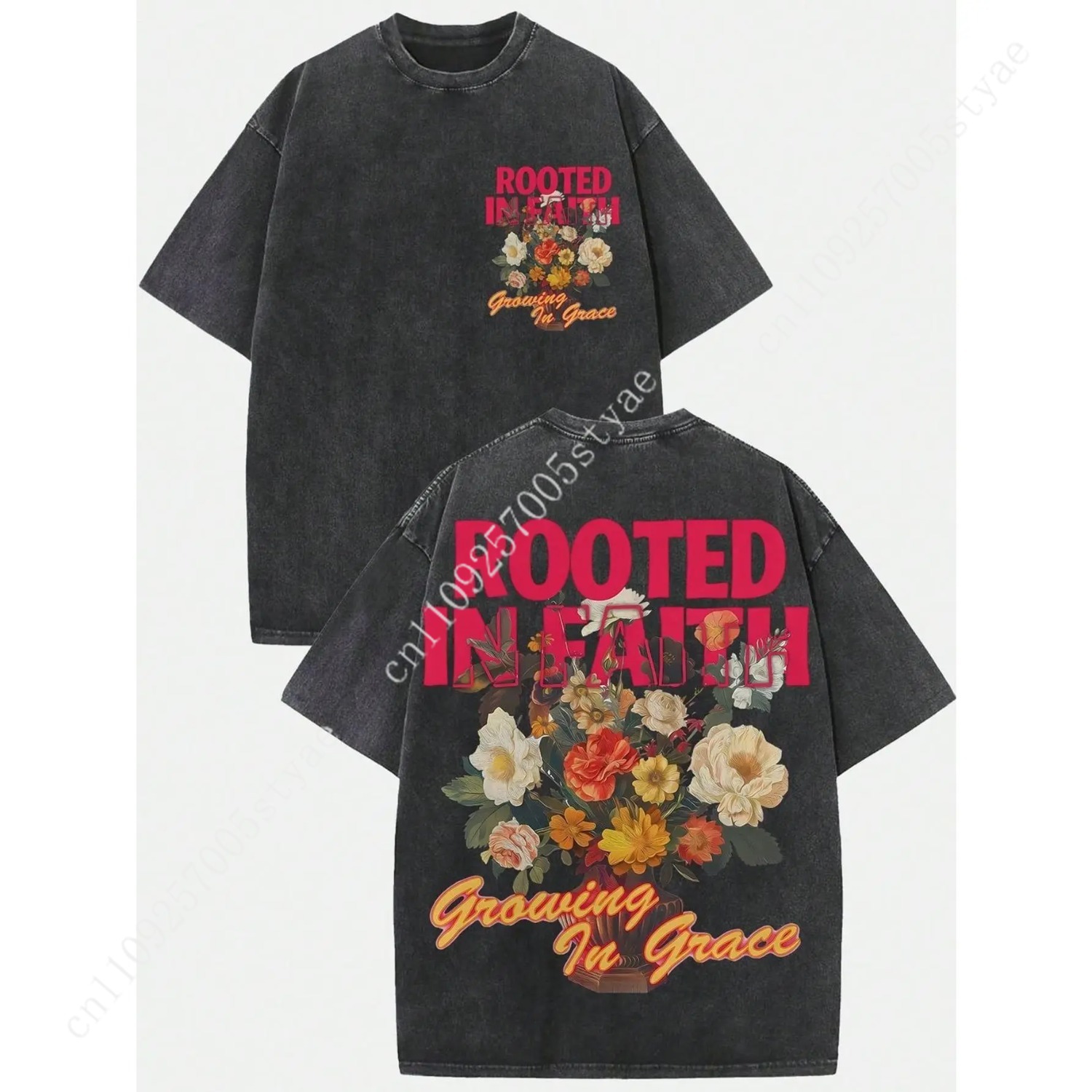 여성용 빈티지 워싱 230gsm 헤비웨이트 티셔츠 |  - Tee Graphic Print 리뷰 및 가격