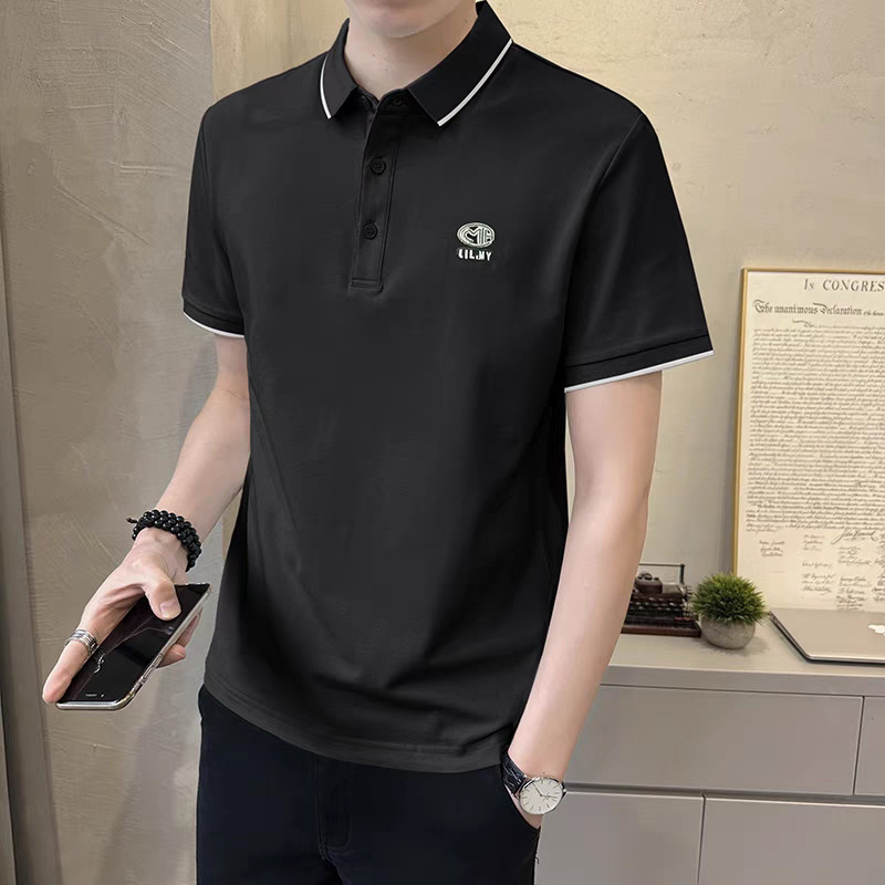 새로운 남성용 폴로 셔츠 여름 반팔 칼라 티셔츠 트렌디 - Polo Shirt Pique 리뷰 및 가격