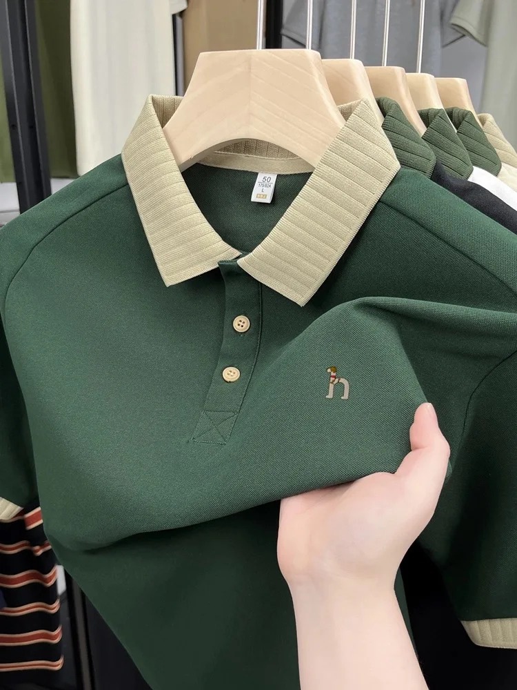 럭셔리 브랜드 남성 반팔 폴로 셔츠 여름 패션 히트 오 - Polo Shirt Pique 리뷰 및 가격