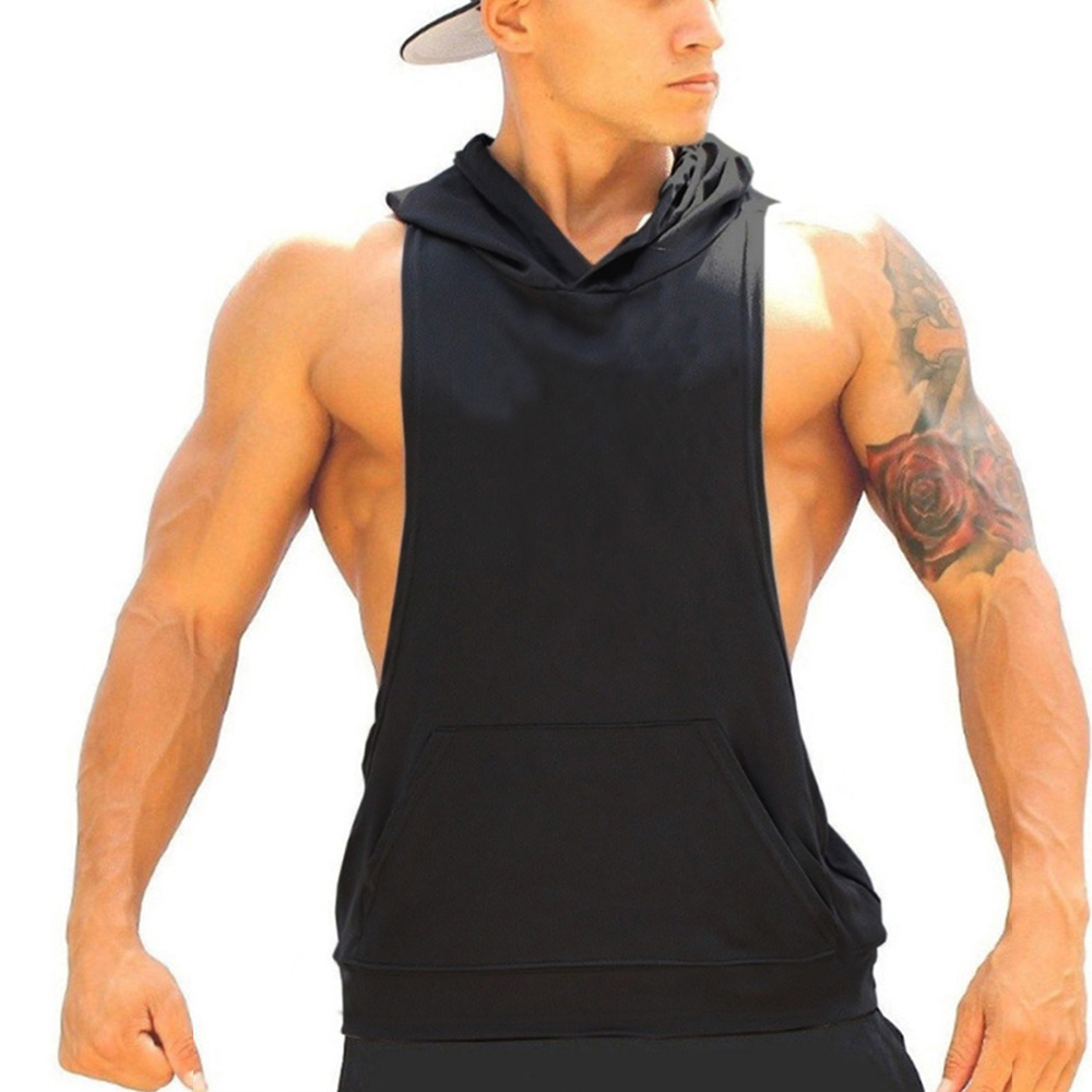 남성용 보디 빌딩 후드 탱크 탑, 면 민소매 조끼, 가 - Tank Top Muscle 리뷰 및 가격