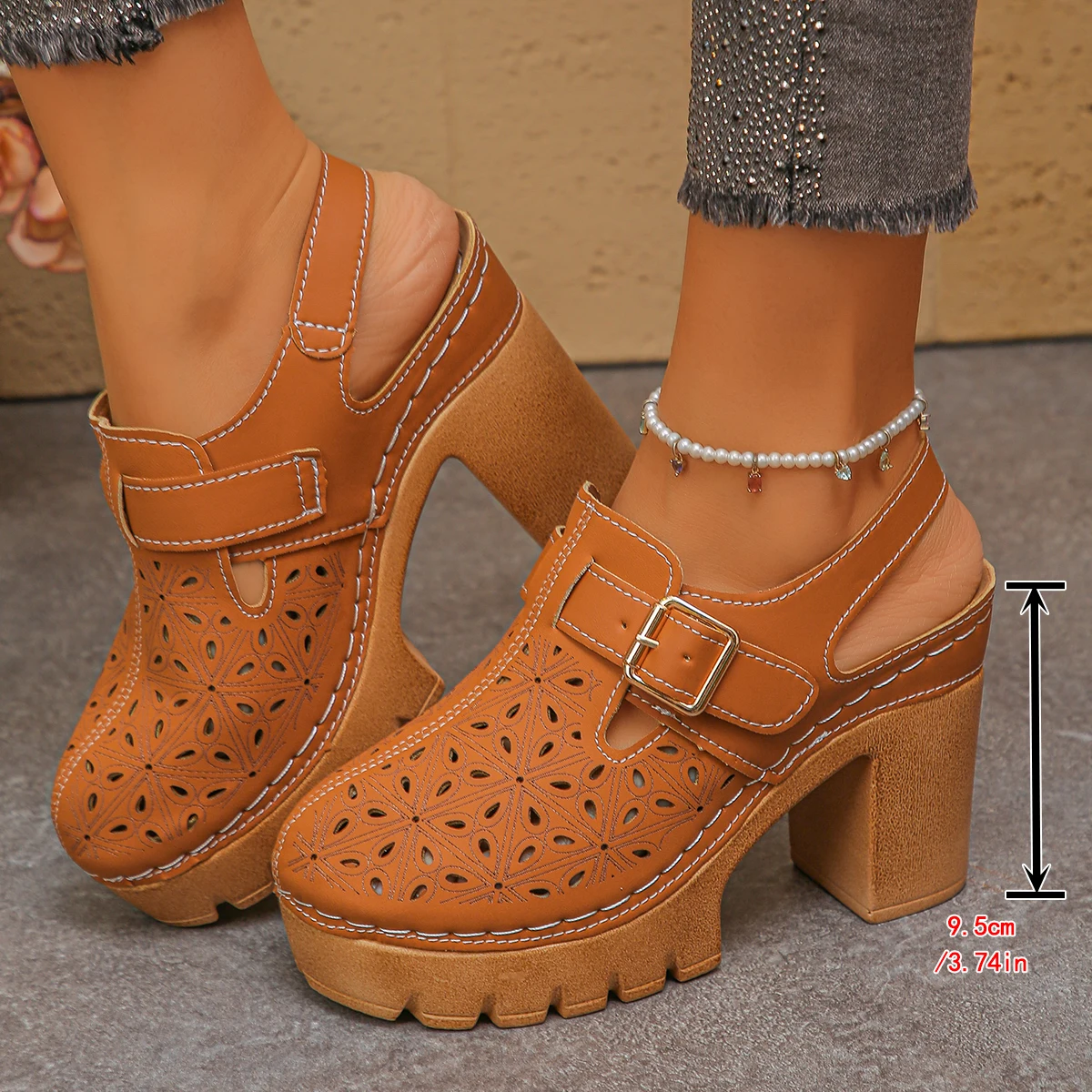 대형 사이즈 여성용 두꺼운 굽 샌들 여름 신상 로마 스 - Casual Sandal Leather 리뷰 및 가격