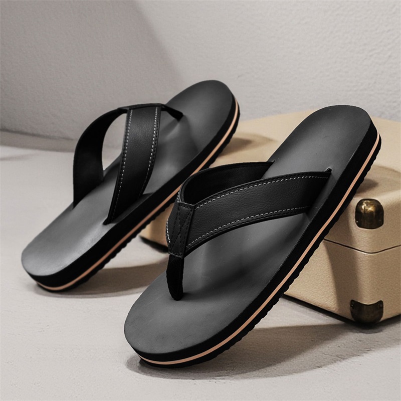 남성용 빈티지 워싱 인조 가죽 플립플랍, 스티치 스트랩 - Flip Flop Leather Men 리뷰 및 가격