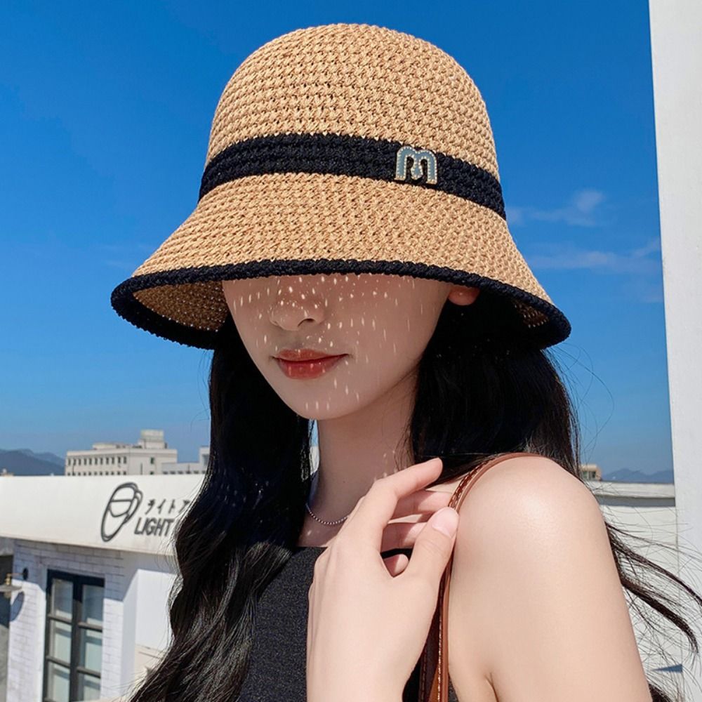 패션 우아한 활 어부 모자 자외선 차단 접이식 여자 태 - Bucket Hat Straw 리뷰 및 가격