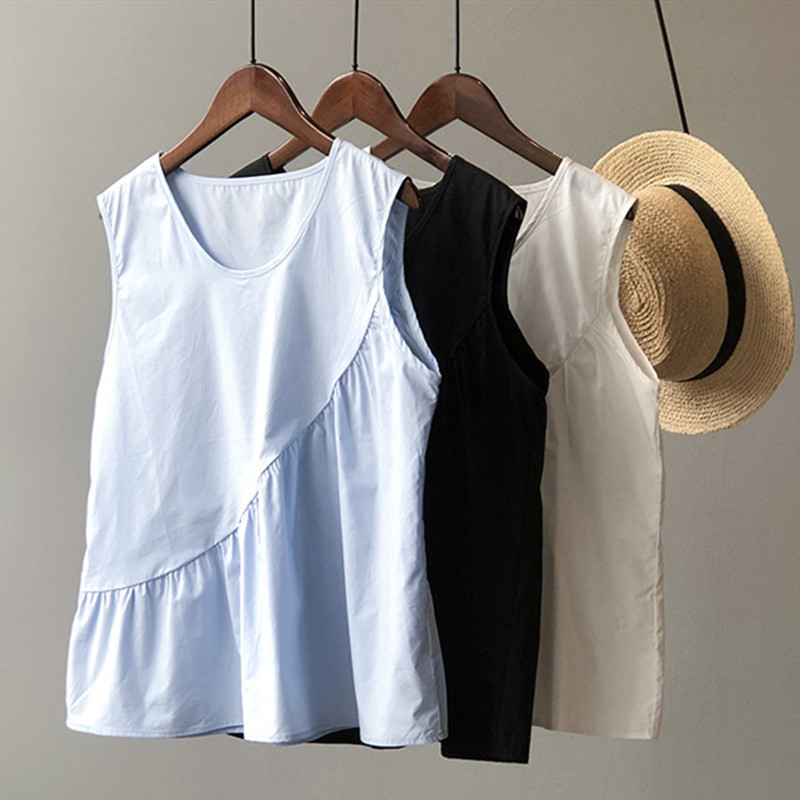 느슨한 캐주얼 여성 코튼 린넨 탱크 탑, 보헤미안 비치 - Shirt Camp Collar 리뷰 및 가격