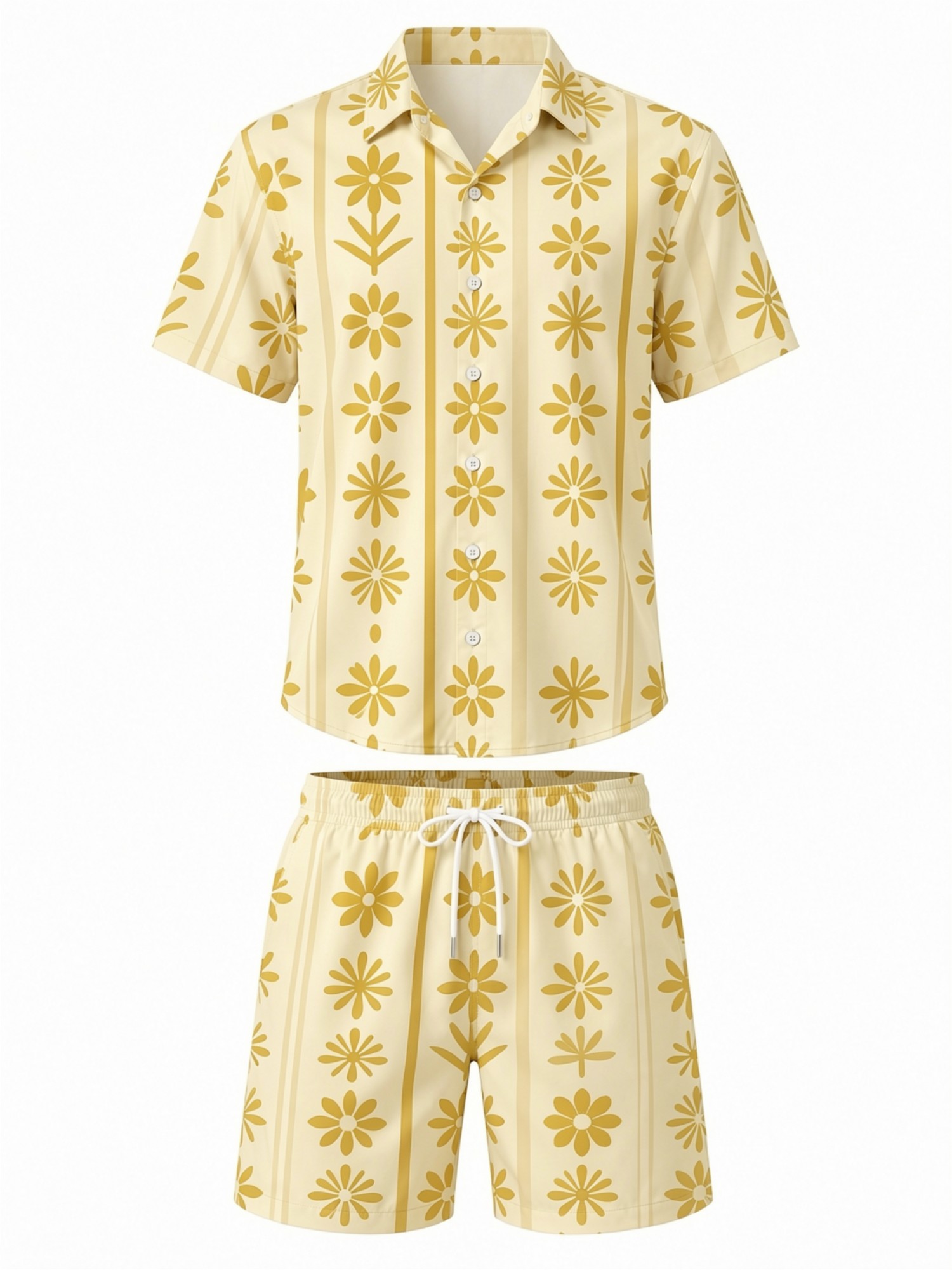 남성용 꽃무늬 반팔 셔츠와 드로스트링 반바지 세트 여름 - Resort Shirt Floral 리뷰 및 가격