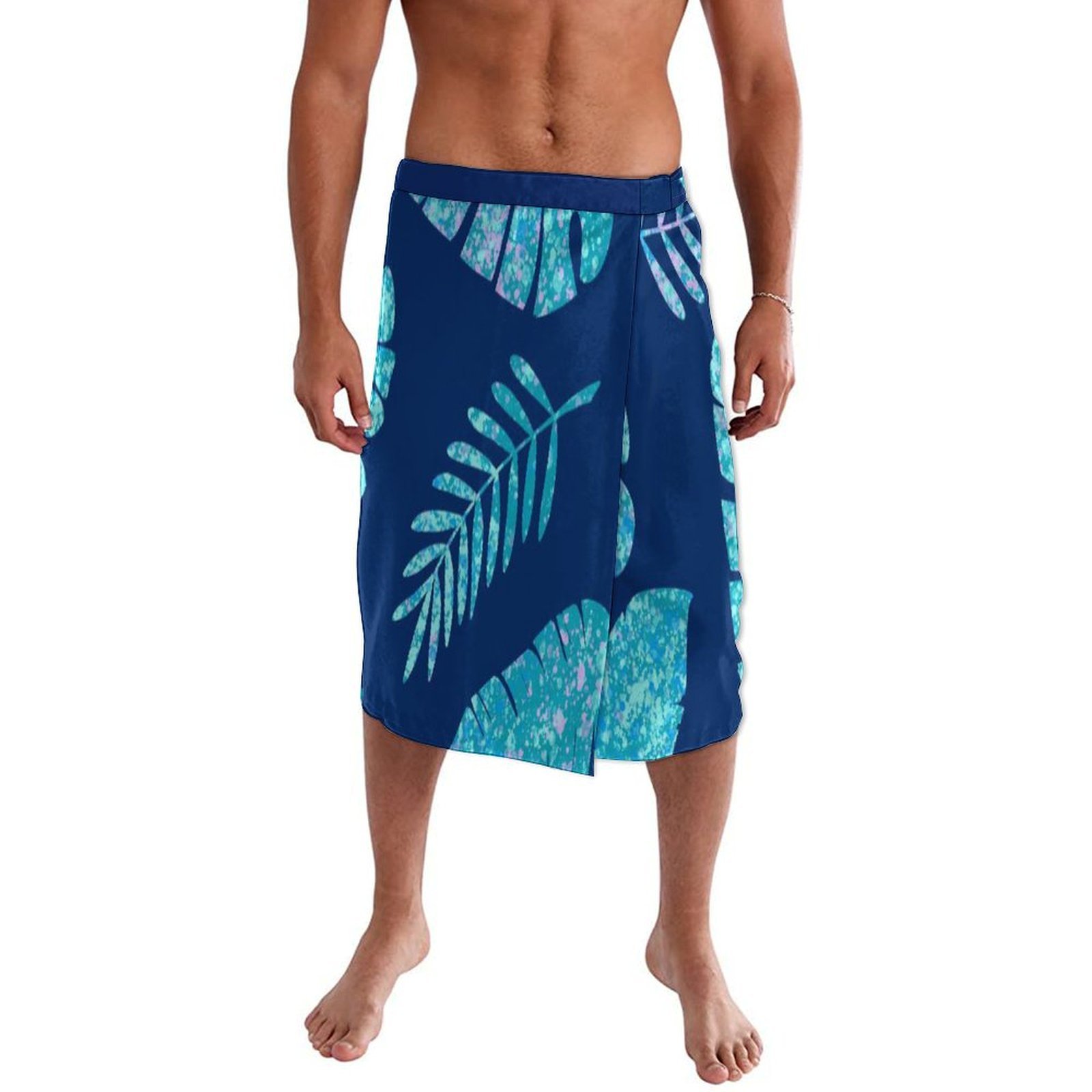 푸른 꽃무늬 폴리네시안 비치 랩 드레스 (하와이 제도  - Sarong Men Wrap 리뷰 및 가격