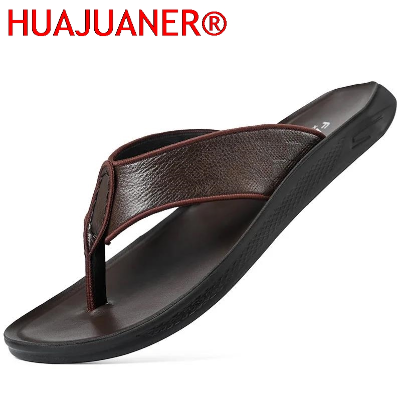 캐주얼 야외용 남성 샌들 여름 미끄럼 방지 가죽  th - Flip Flop Leather Men 리뷰 및 가격