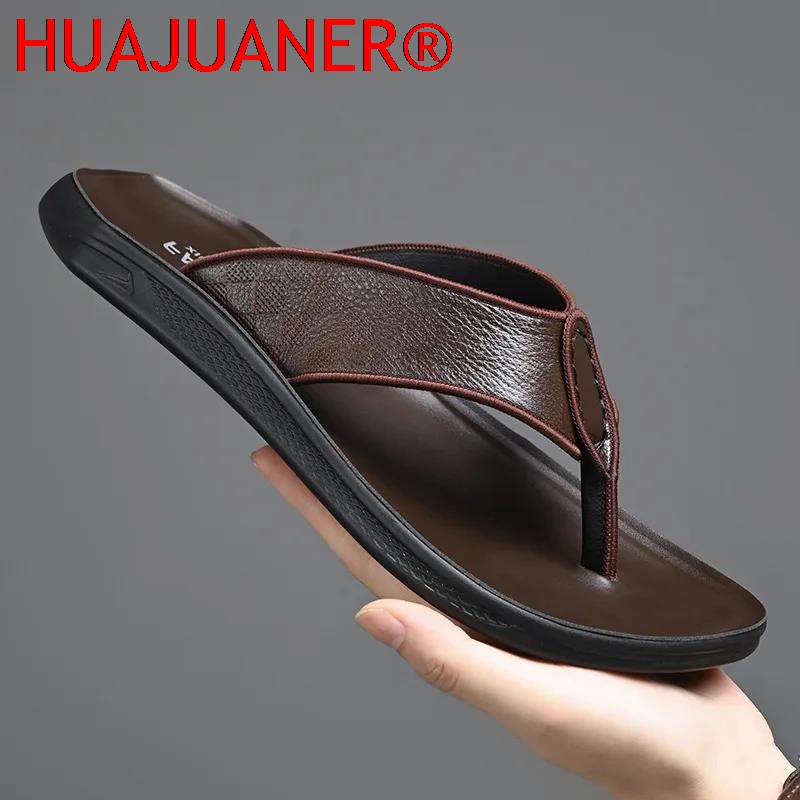 캐주얼 야외용 남성 샌들 여름 미끄럼 방지 가죽  th - Flip Flop Leather Men 리뷰 및 가격